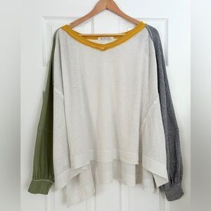 Free People We The Free Tri Color Tee Size M